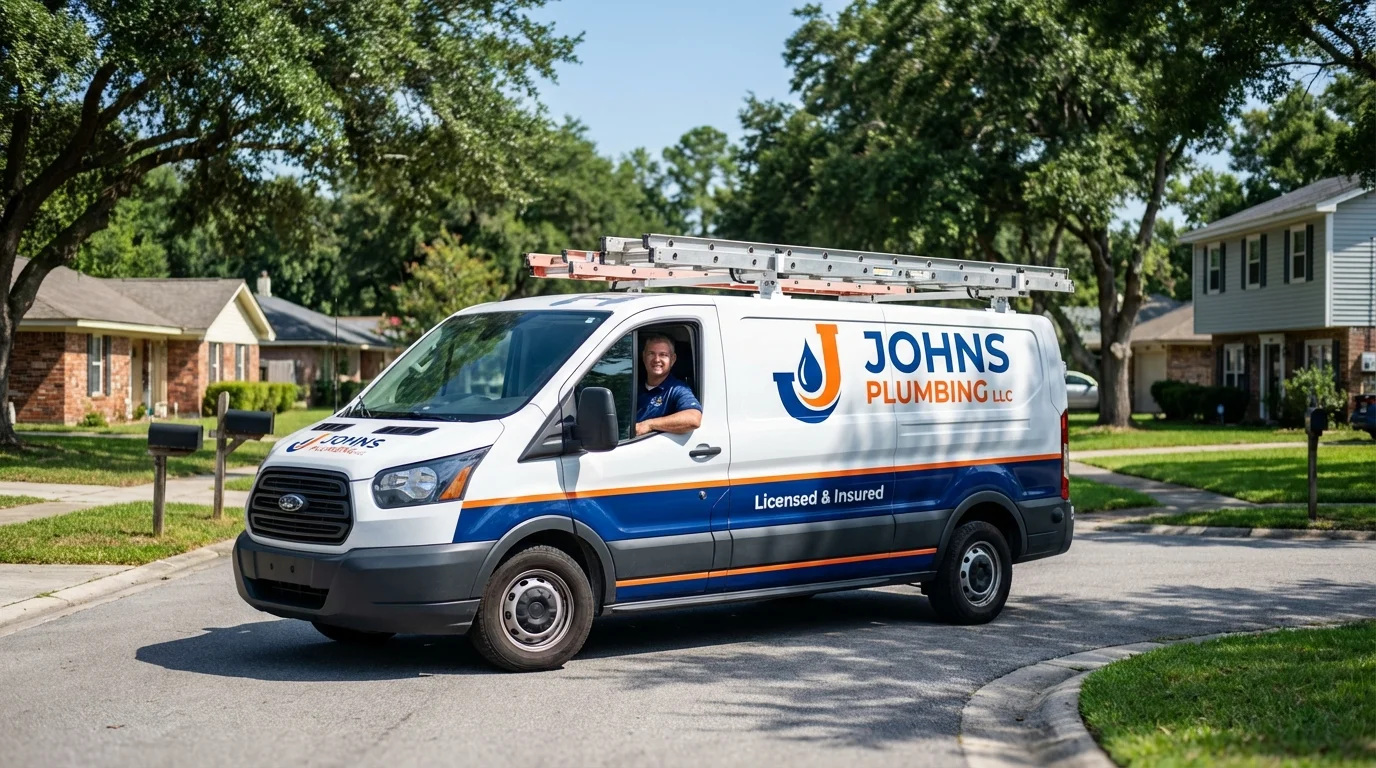 Johns Plumbing LLC service van in West Jordan, UT