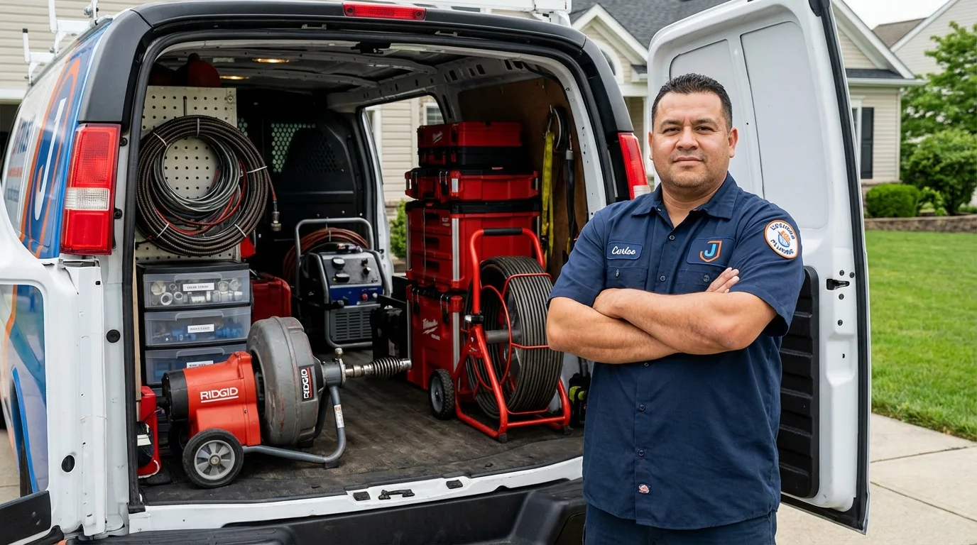 Professional drain cleaning equipment and Johns Plumbing LLC plumber in West Jordan